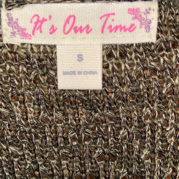 LONG OPEN CARDIGAN IN SHADES OF OLIVE. SIDE SLITS. WORN ONCE. - Picture 3 of 7